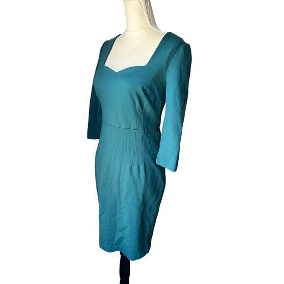 Boden Teal Rebecca Sweetheart Ponte Midi Sheath Dress - 6P - Picture 3 of 7